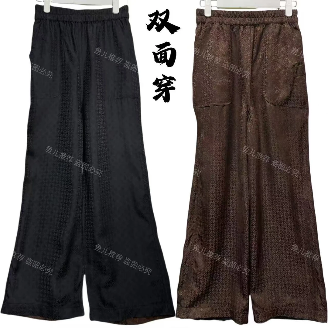 037A高端时尚女裤（两面穿）复古显瘦阔腿裤