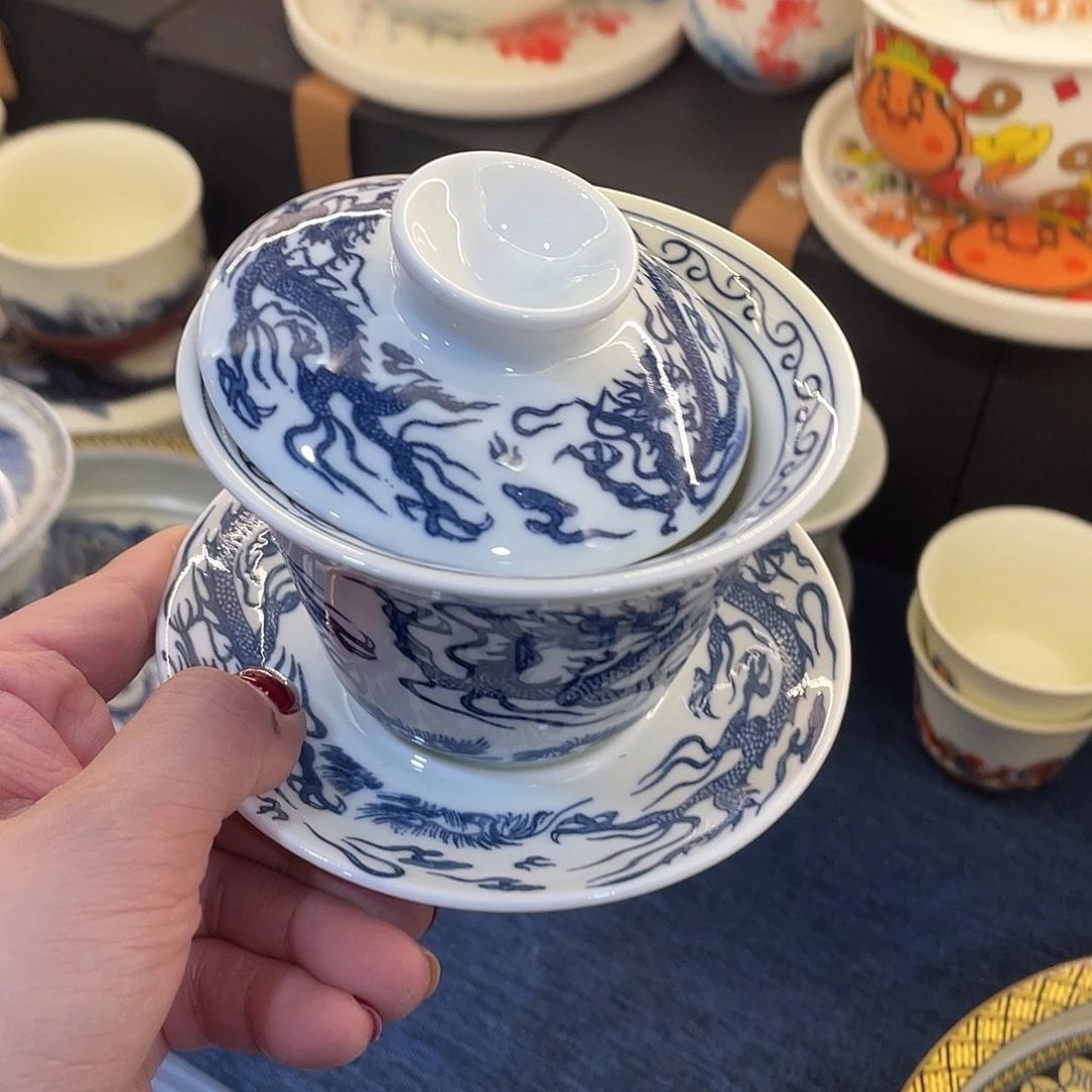 陶景德陶瓷盖碗茶具