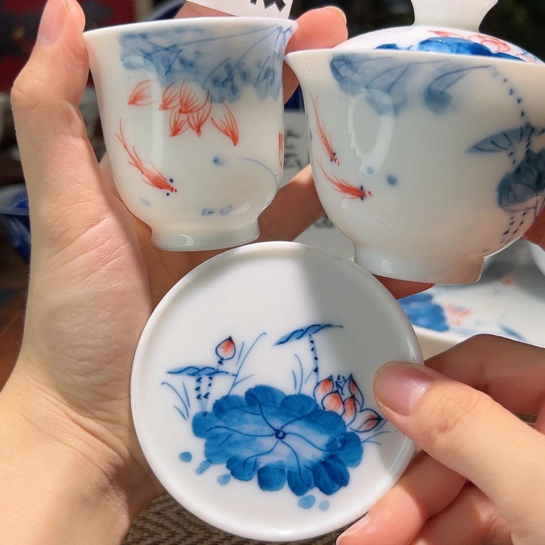 【闪购商品】微瑕 手绘 盖碗