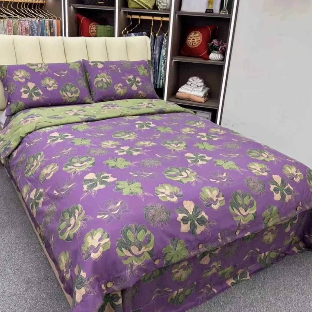 轻奢复古双层纱四件套风华绝代紫