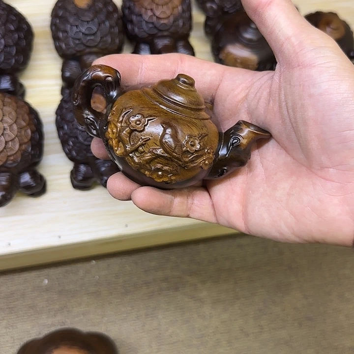 木黑檀木11双色梅花壶一个