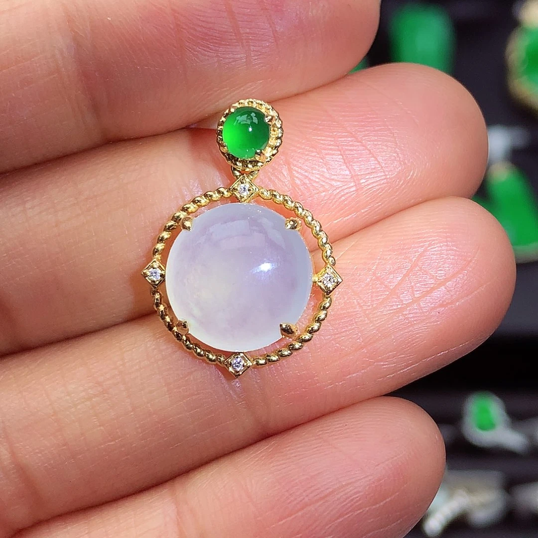 翡翠颈饰18K金镶嵌上新