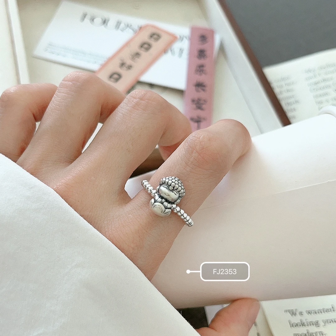 足银戒指 欧若智性风可爱活口百搭复古/宫廷风格女民族风小众个性