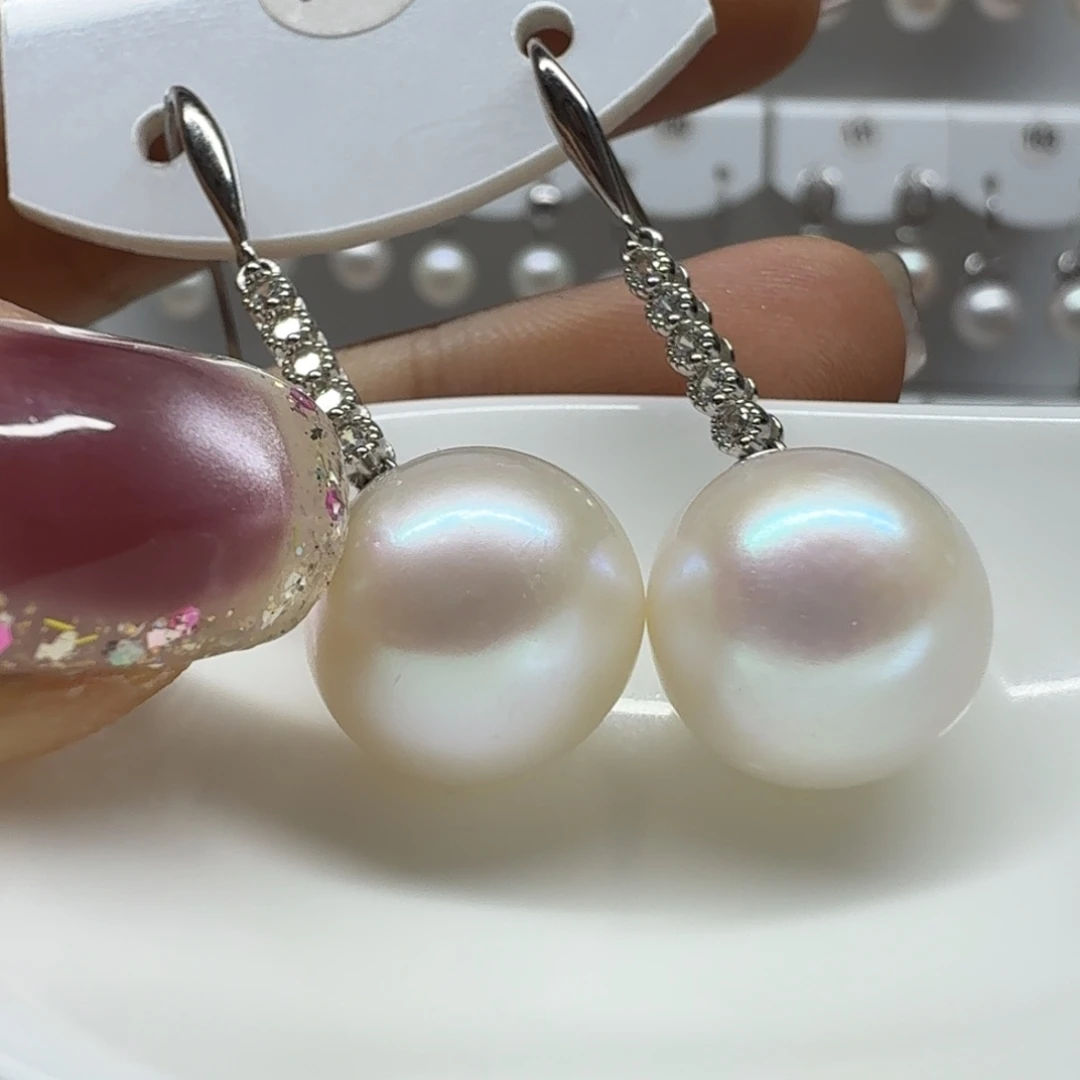阳***光银S925镶嵌淡水珍珠耳饰珍珠13