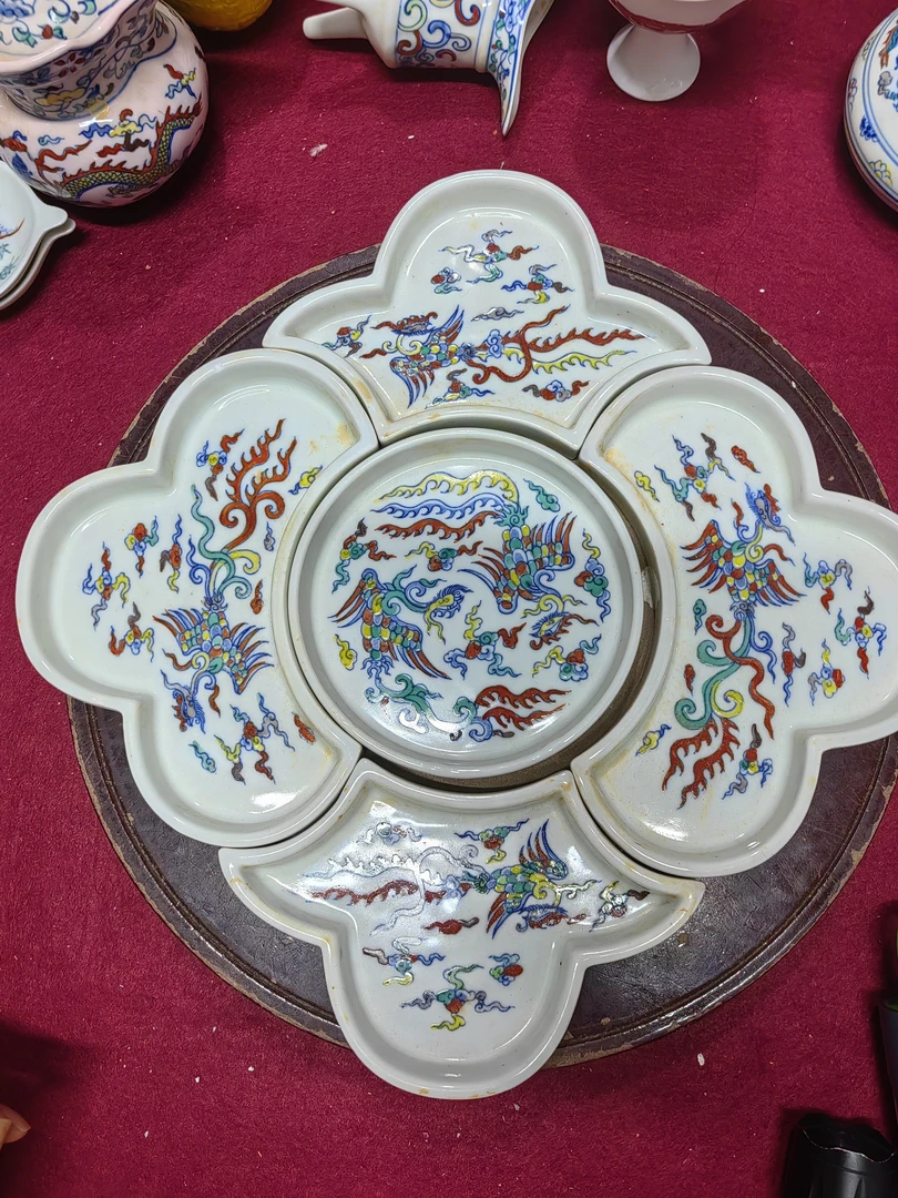 斗采拼盘手绘三十公分