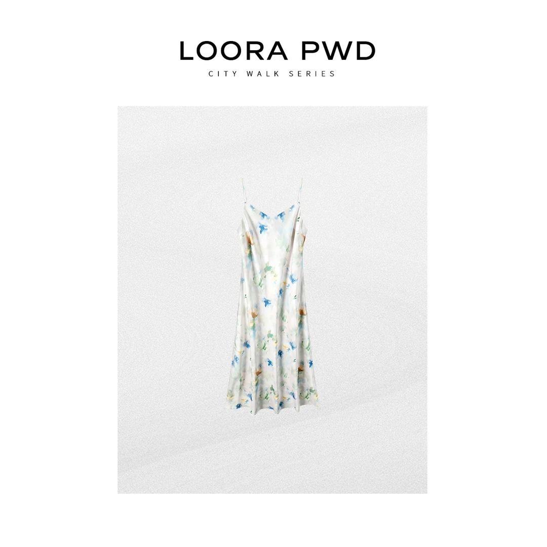 LOORAPWD/罗拉密码 2025新款印缎面花吊带连衣裙25CJBJ0007N