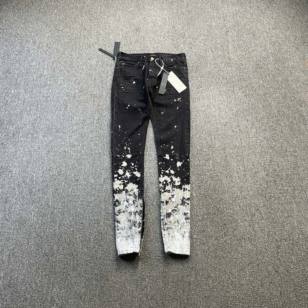 99新 maje p1 FOG 主线黑色泼墨牛仔裤 28码/全新/004566