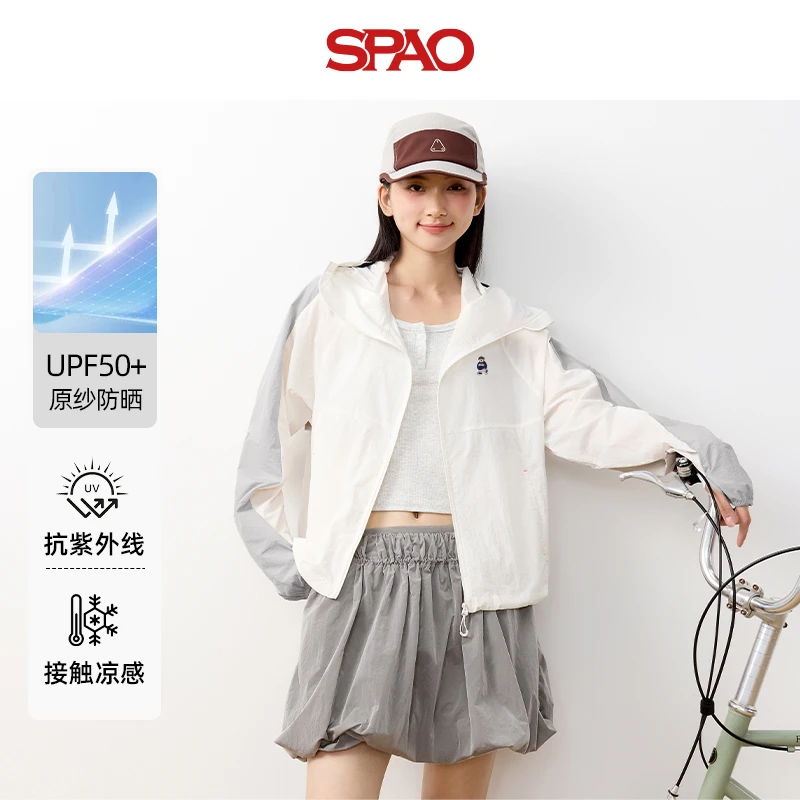 SPAO韩国同款小熊防晒衣女夏2025新款UPF50+防晒服冰丝凉感外套YC
