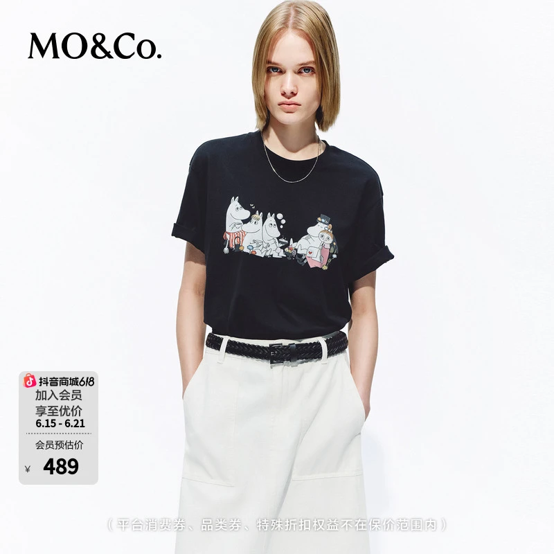 【姆明系列】MOCO短袖T恤2026夏新品阿苏特染长绒棉MBF2TEE045