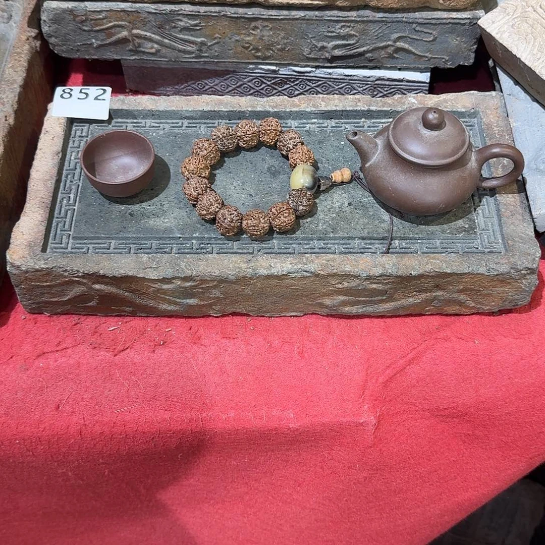 老砖后刻干泡茶台