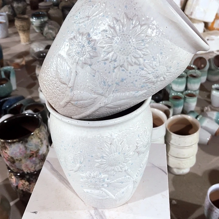 紫砂花盆口径19高度24两只正品