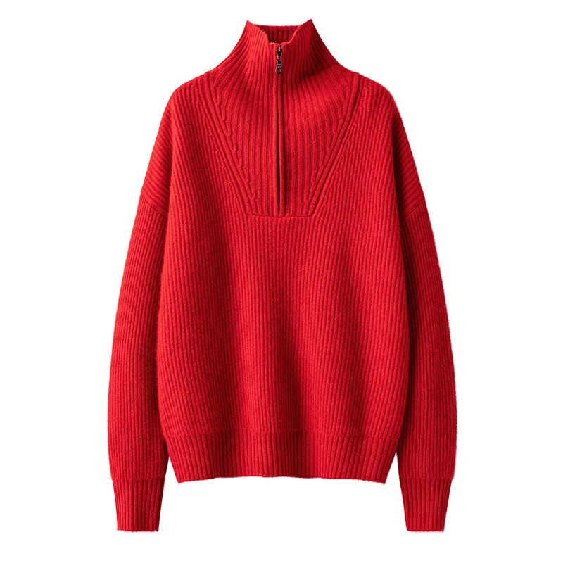 小禾新年系列100纯山羊 绒加厚毛衣女