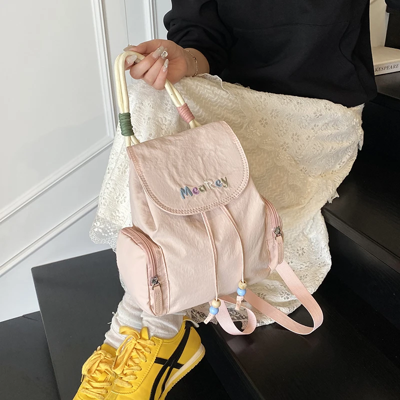 双根防盗学院风磁扣韩式双肩包撞色小包包韩版休闲双肩背小众背包