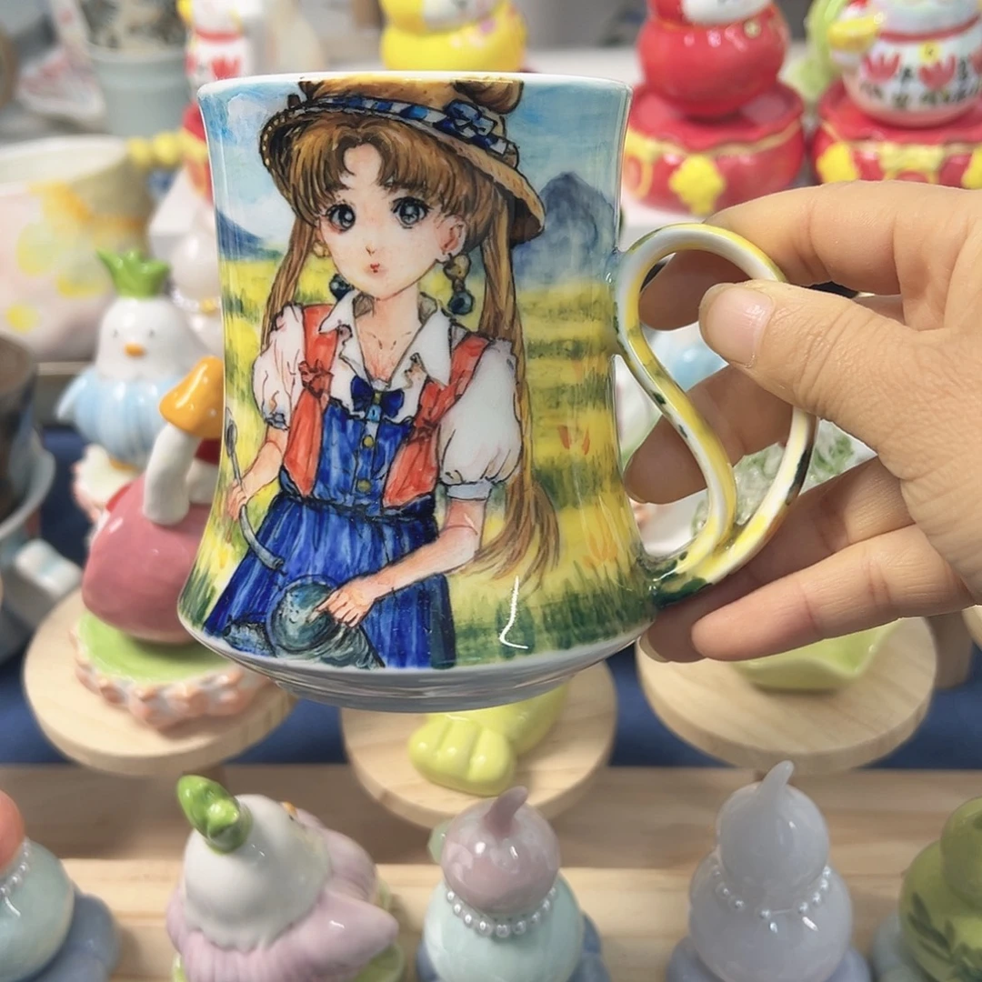 陶摆件手绘杯子8888