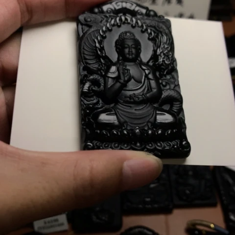 天然缅甸a货钢琴黑挂件