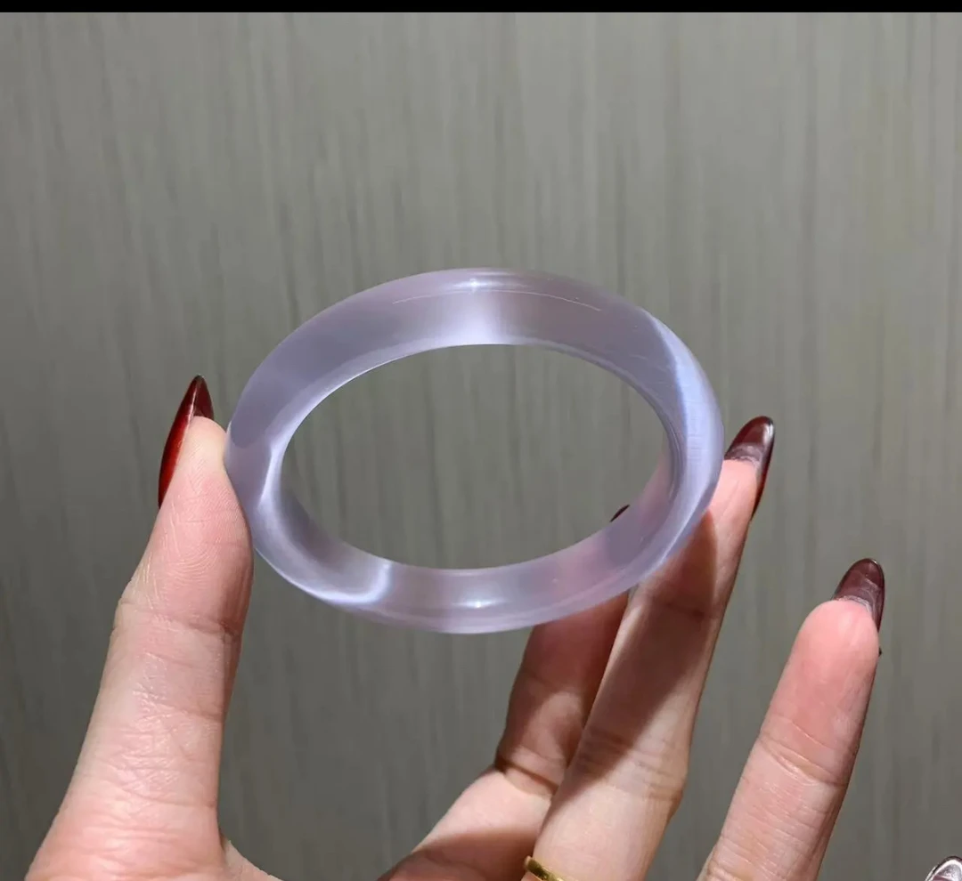 非金属玻璃手镯 冰冰紫猫眼62圈口