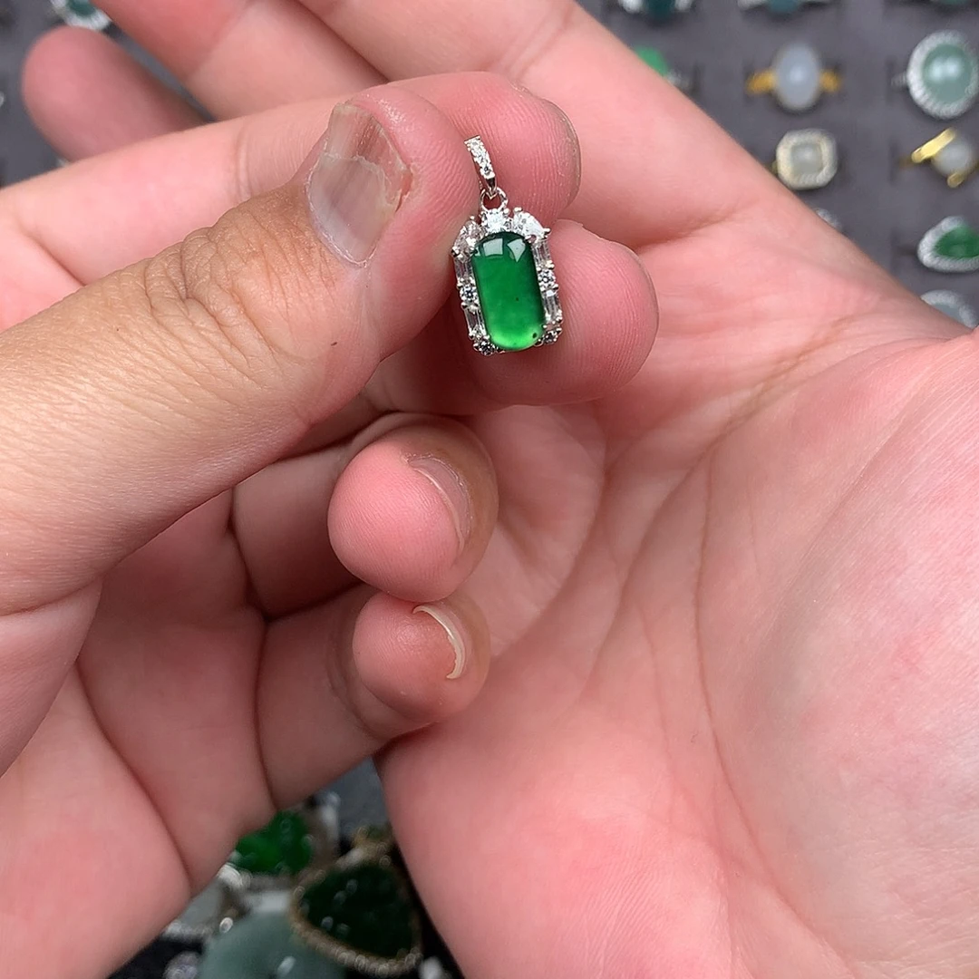 翡翠银S925镶嵌戒指