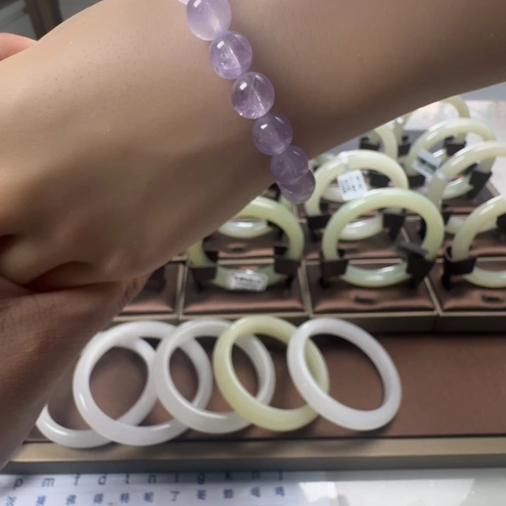 手链银S925镶嵌烟晶