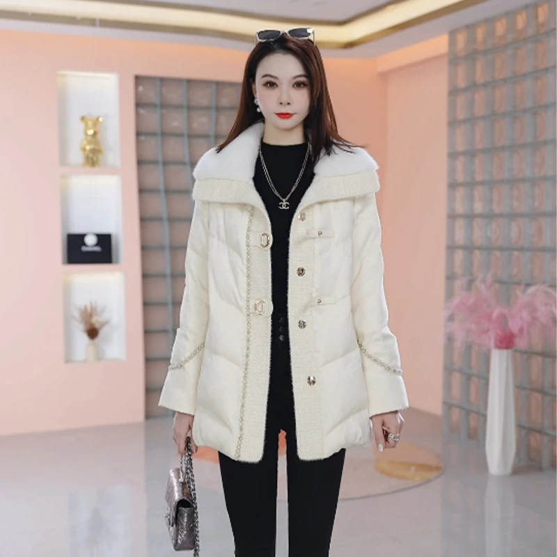 【羽绒服】冬季白鸭绒羽绒服百搭新款时尚气质休闲保暖外套女冬款