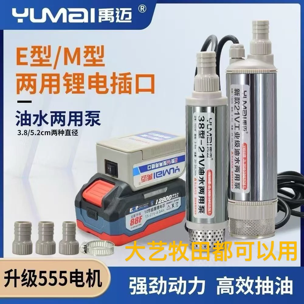 锂电双插口油水两用泵抽油抽水两用100W大功率你电动抽油泵