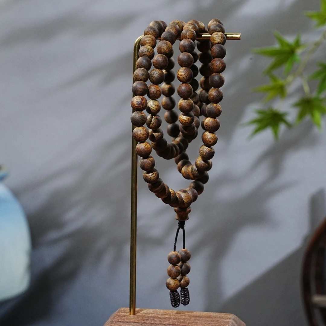 文莱黑棋沉香念珠 0.7cmx108颗 15.54g  250726006  A