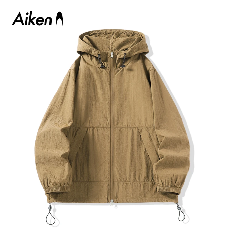 AIKEN爱肯立方皱贴袋防晒夹克UPF100+户外百搭纯色138125111201