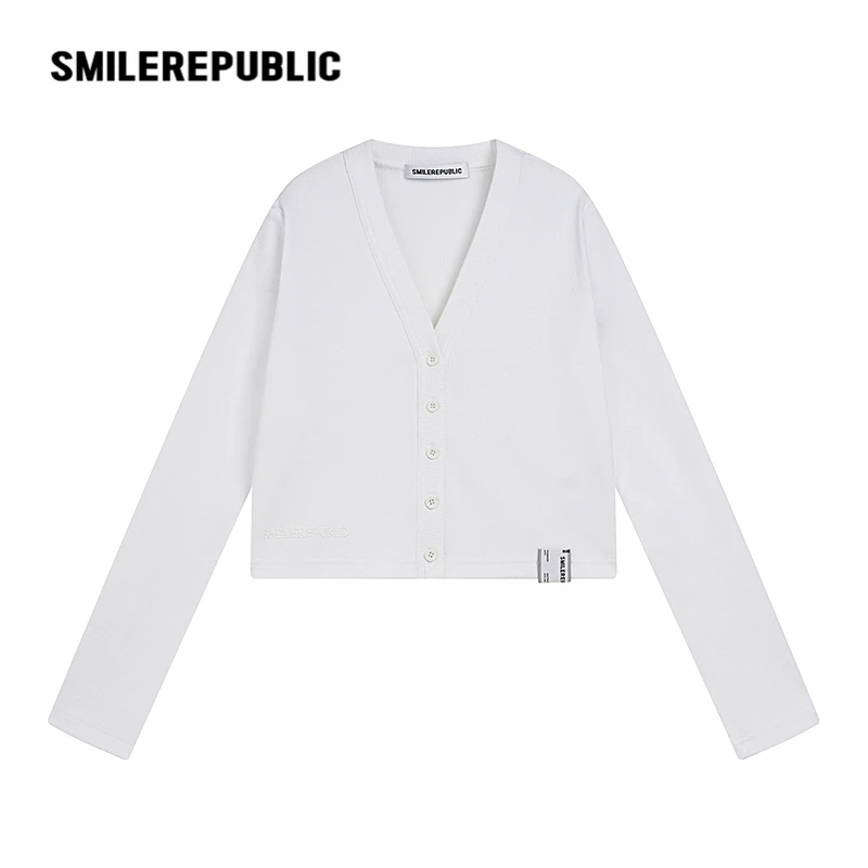 smilerepublic休闲时尚短款针织开衫气质高级感针织外套显瘦