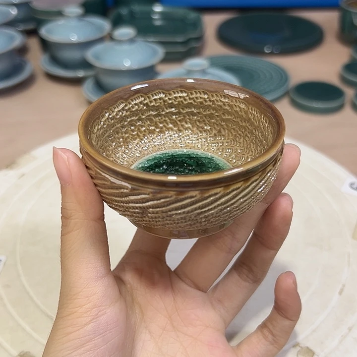 龙泉云间青瓷小米茶器