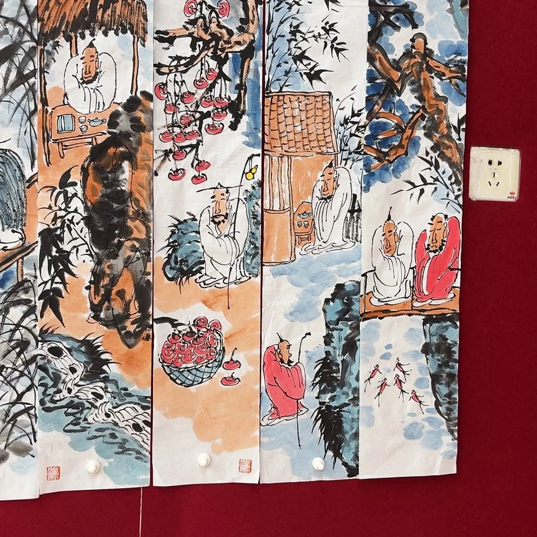 国画100.16手绘作品四张