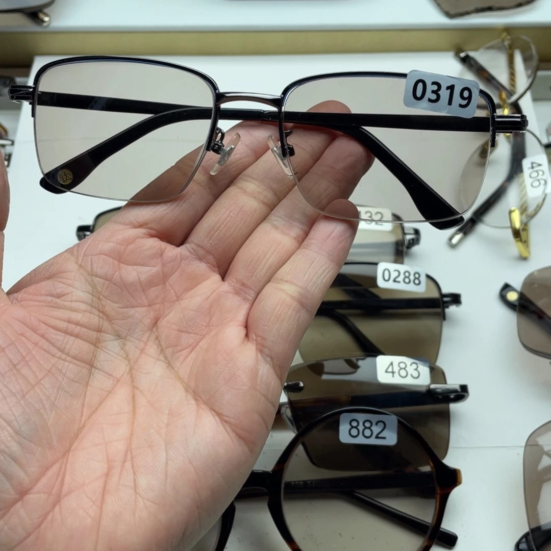 茶水晶半框眼镜 0319