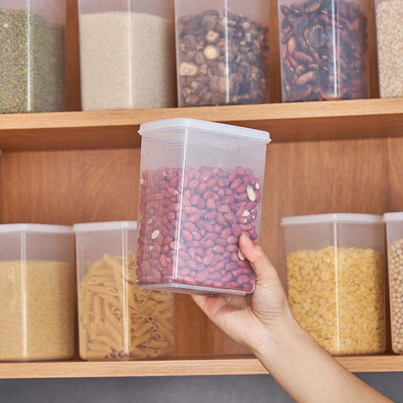 日本进口五谷杂粮储物罐 1.3L 家用粮食收纳盒厨房橱柜香料密封盒