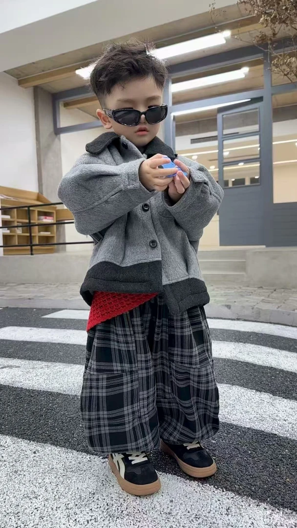 【棉逗熊品牌】男童韩版冬季休闲中大童百搭裤子-17091