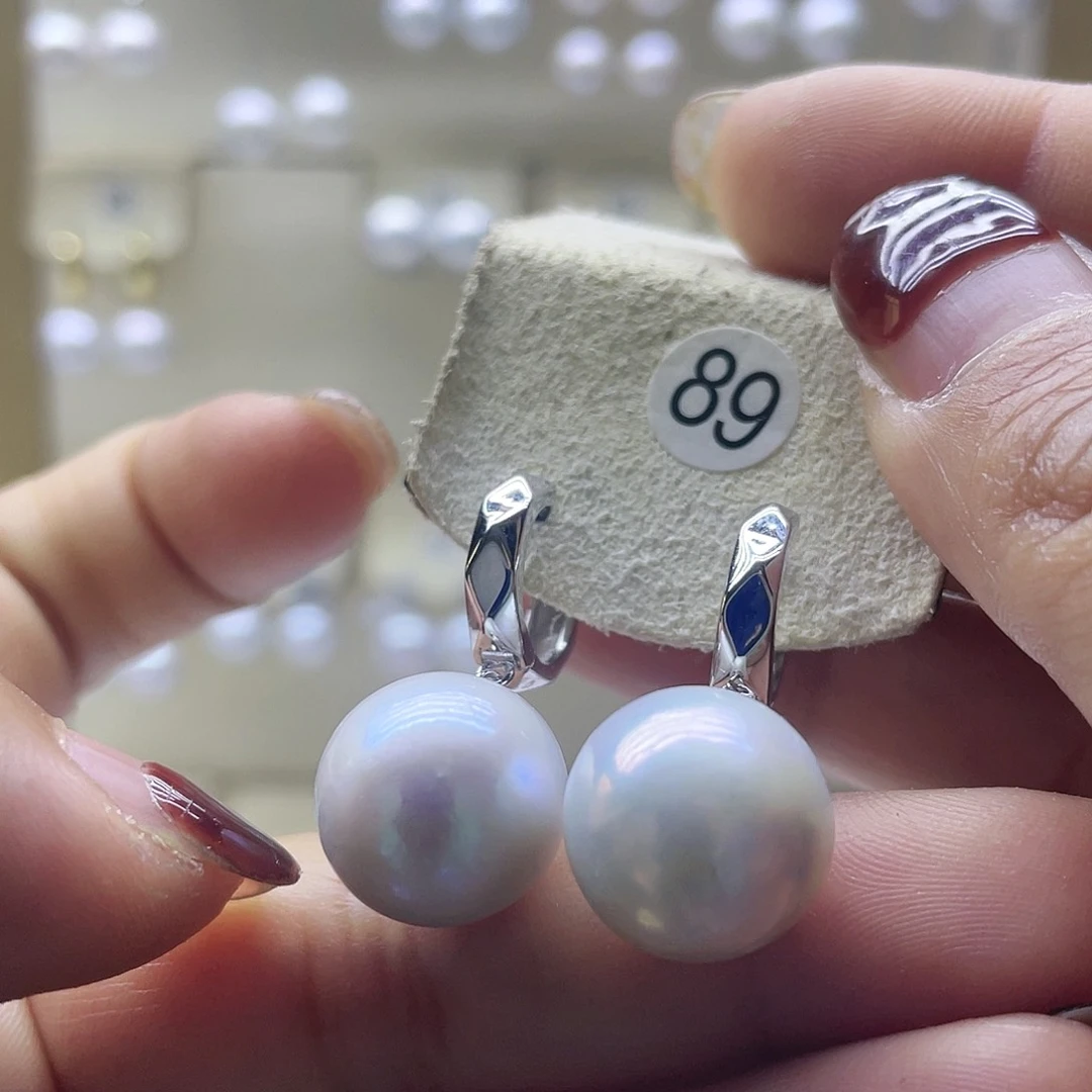 淡水珍珠耳饰银S925镶嵌