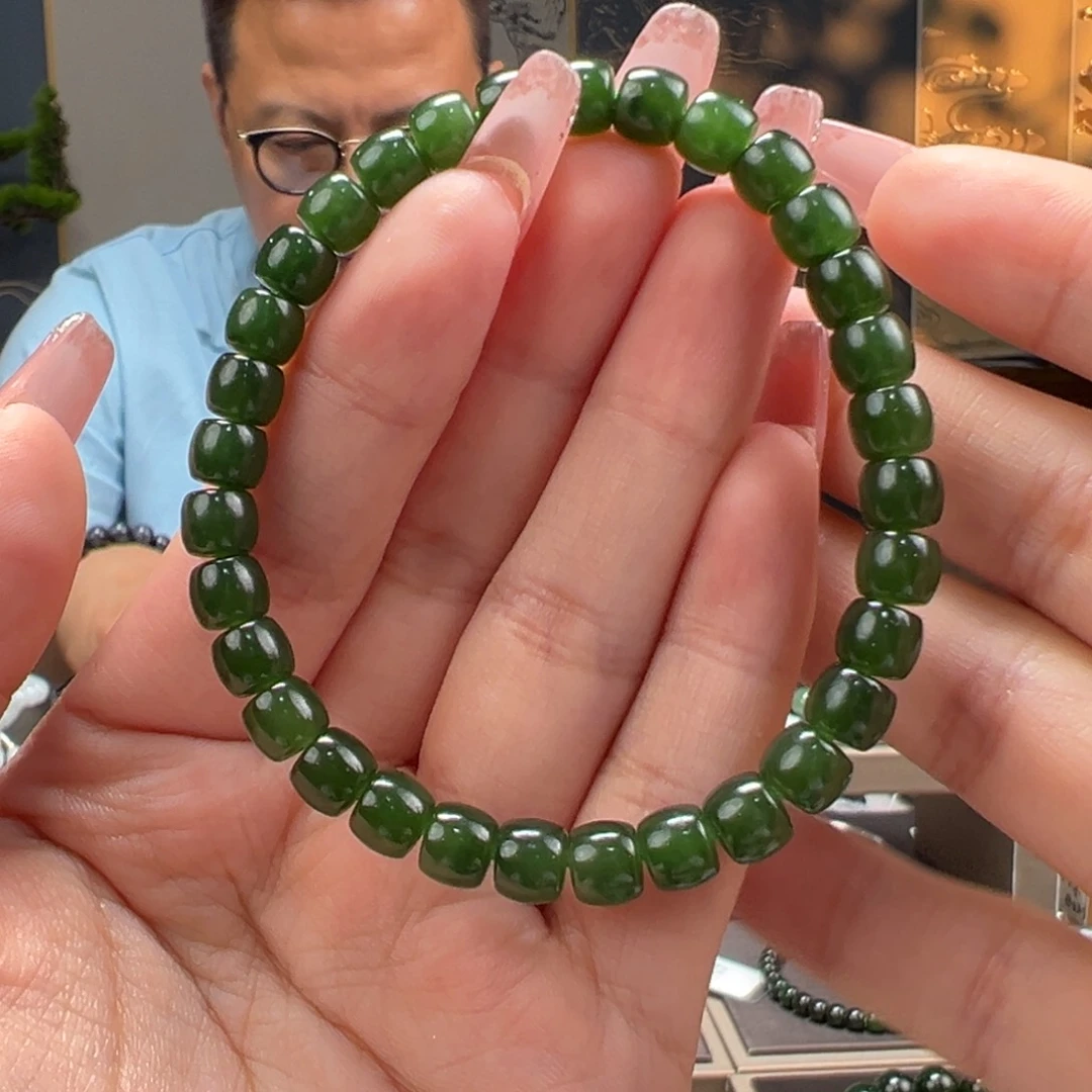 手串未镶嵌和田玉红皮碧玉7毫米