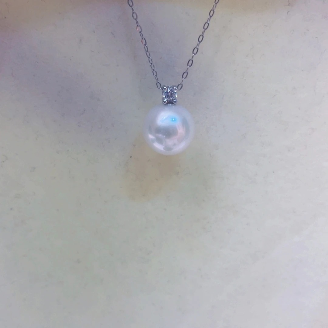 淡水珍珠银S925镶嵌吊坠(赠链)