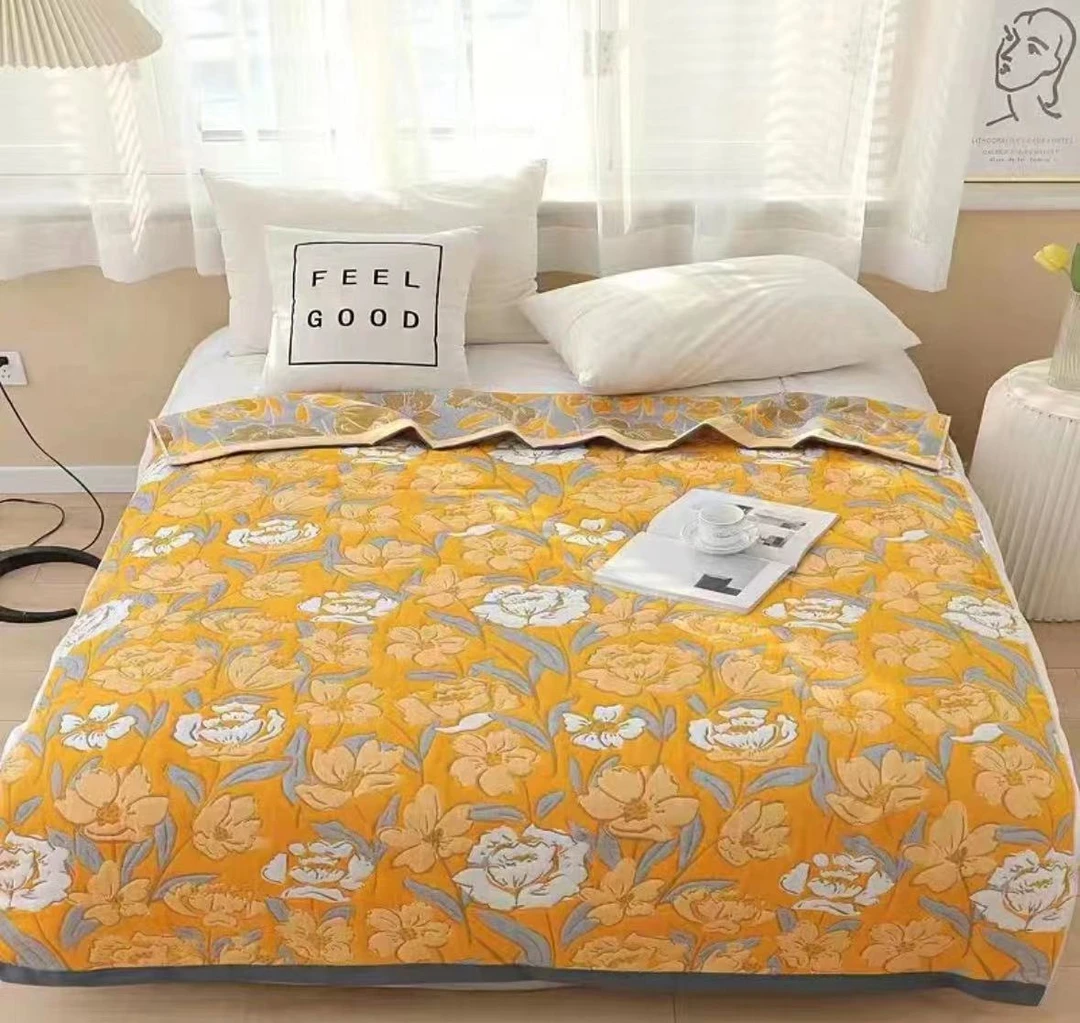 【花海】150*200cm高端精梳棉纱布轻奢多功能床盖