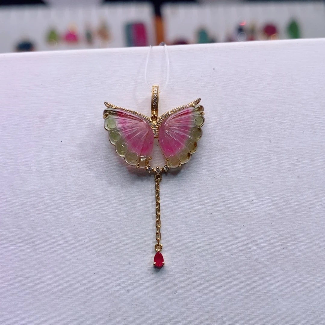 18K金镶嵌颈饰碧玺碧玺A吊坠