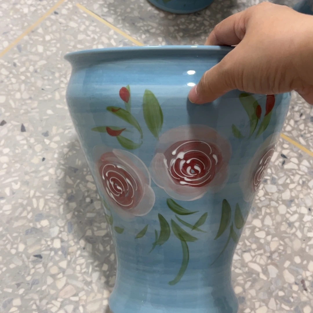 蕾***主景德镇陶瓷花盆花盆
