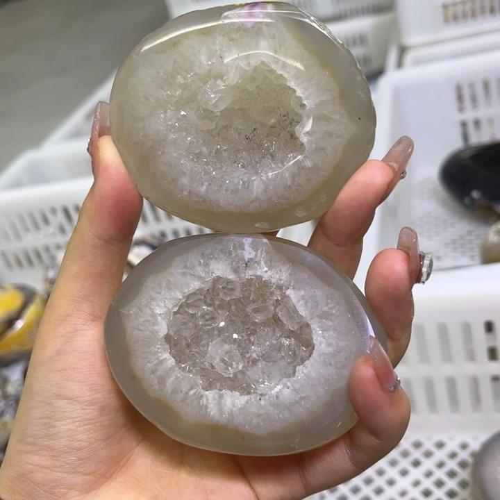 未镶嵌水晶珠宝半成品白晶盆