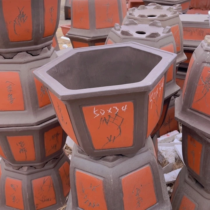 红陶紫砂花盆5034