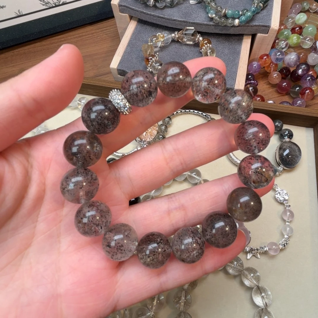 手链水晶合金天然水晶毒液黑草莓晶手串