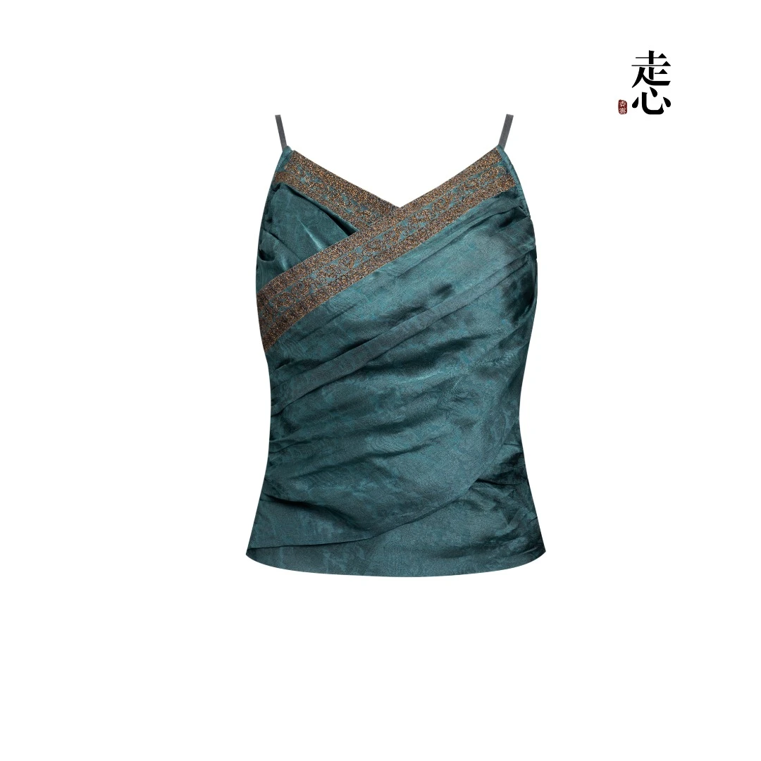 【走心非遗】孔雀蓝背心25ZY51160031