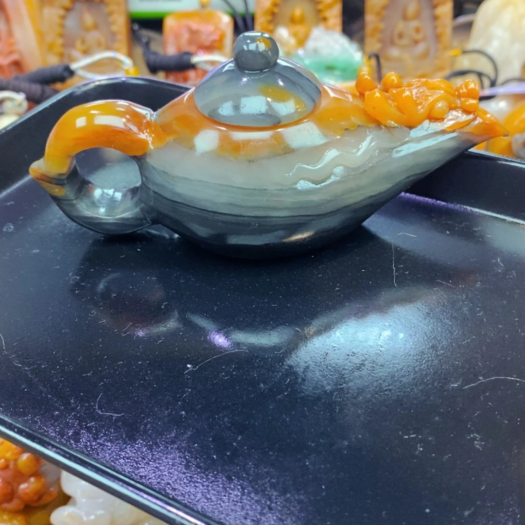 未镶嵌石英质玉（黄龙玉）吊坠(不含链)