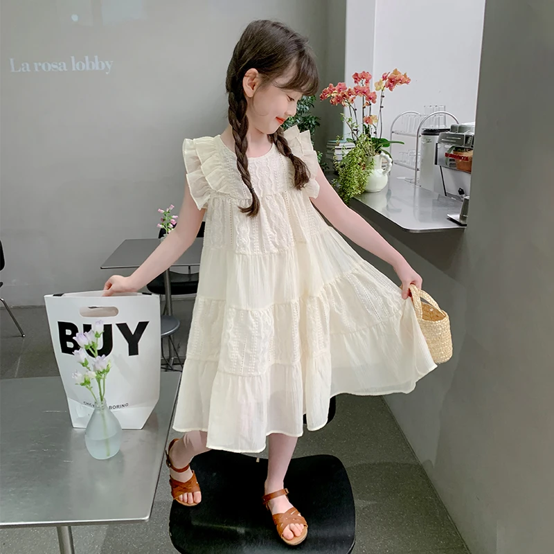 韩版女童夏季连衣裙小女孩公主裙宝宝连衣裙童装洋气儿童中大童