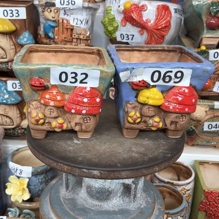 紫砂花盆粗陶材质多肉花盆