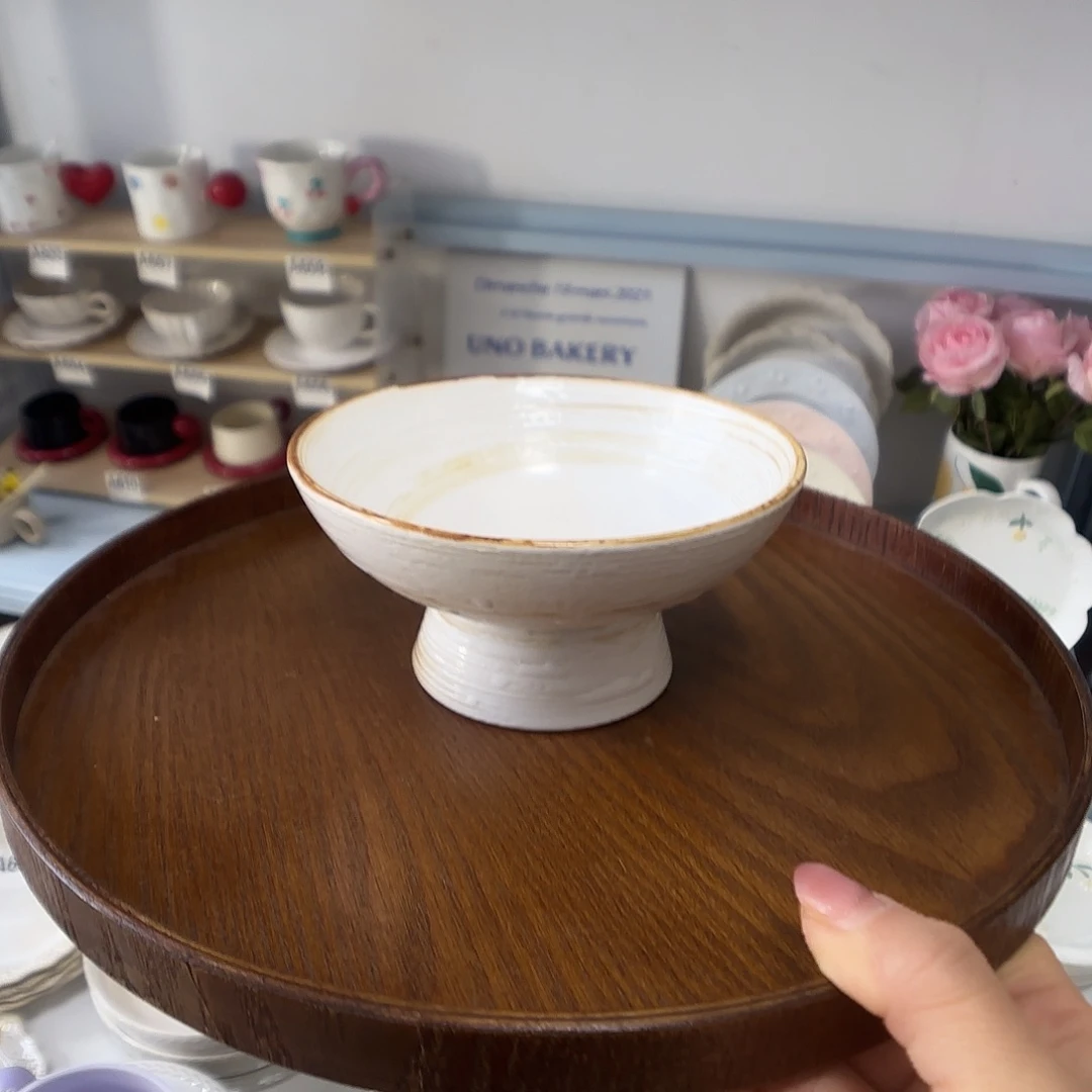 瓷片瑕疵特价陶瓷高脚碗