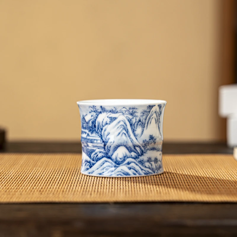 画堂春雪景山水竹节杯（朝鲜）htc1434