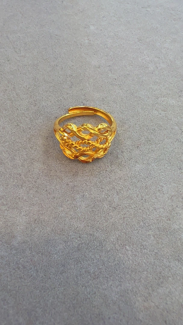 铜合金亚克力戒指 麻花开口镂空戒指百搭戒指84