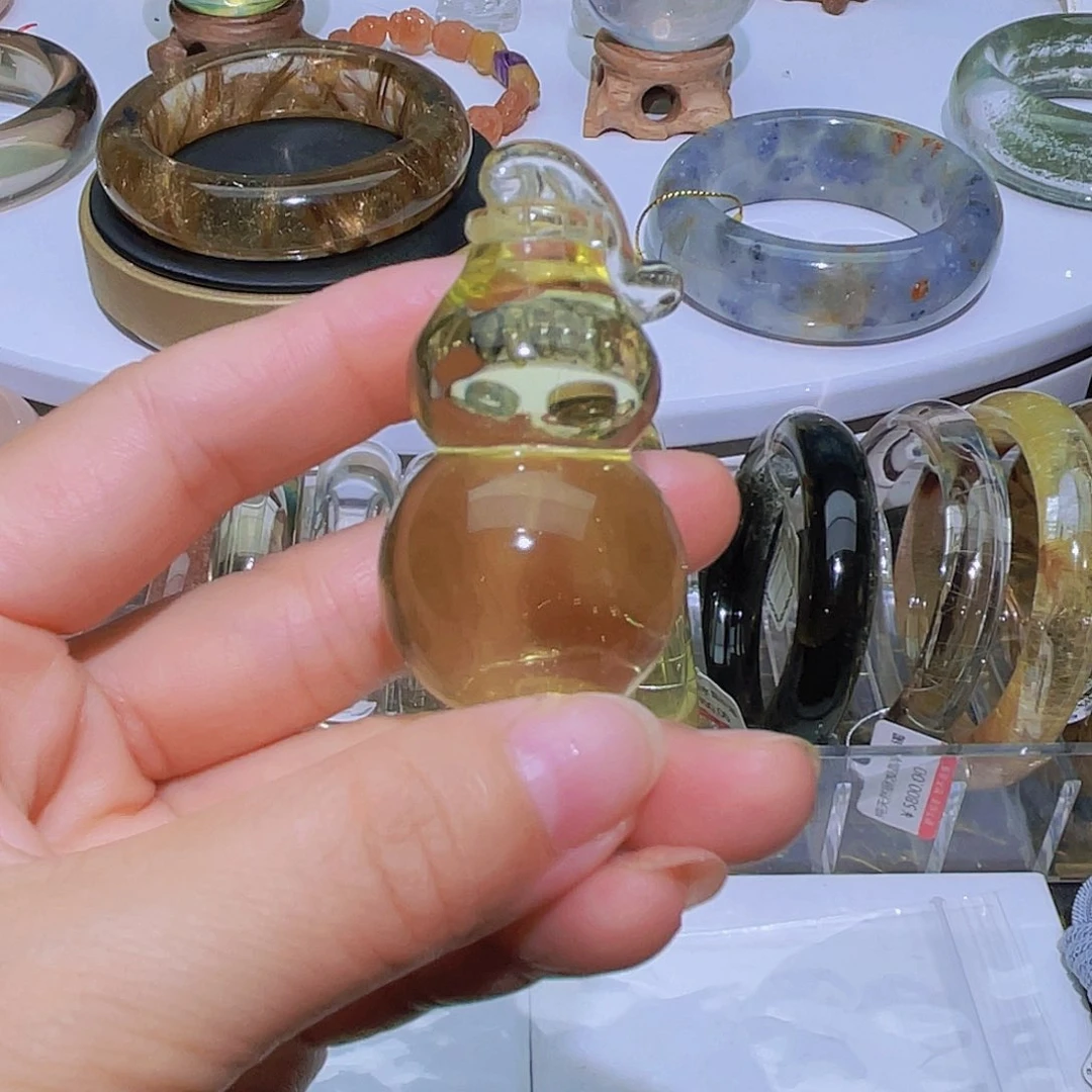 未镶嵌颈饰水晶天然黄水晶冰透福利款葫芦吊坠