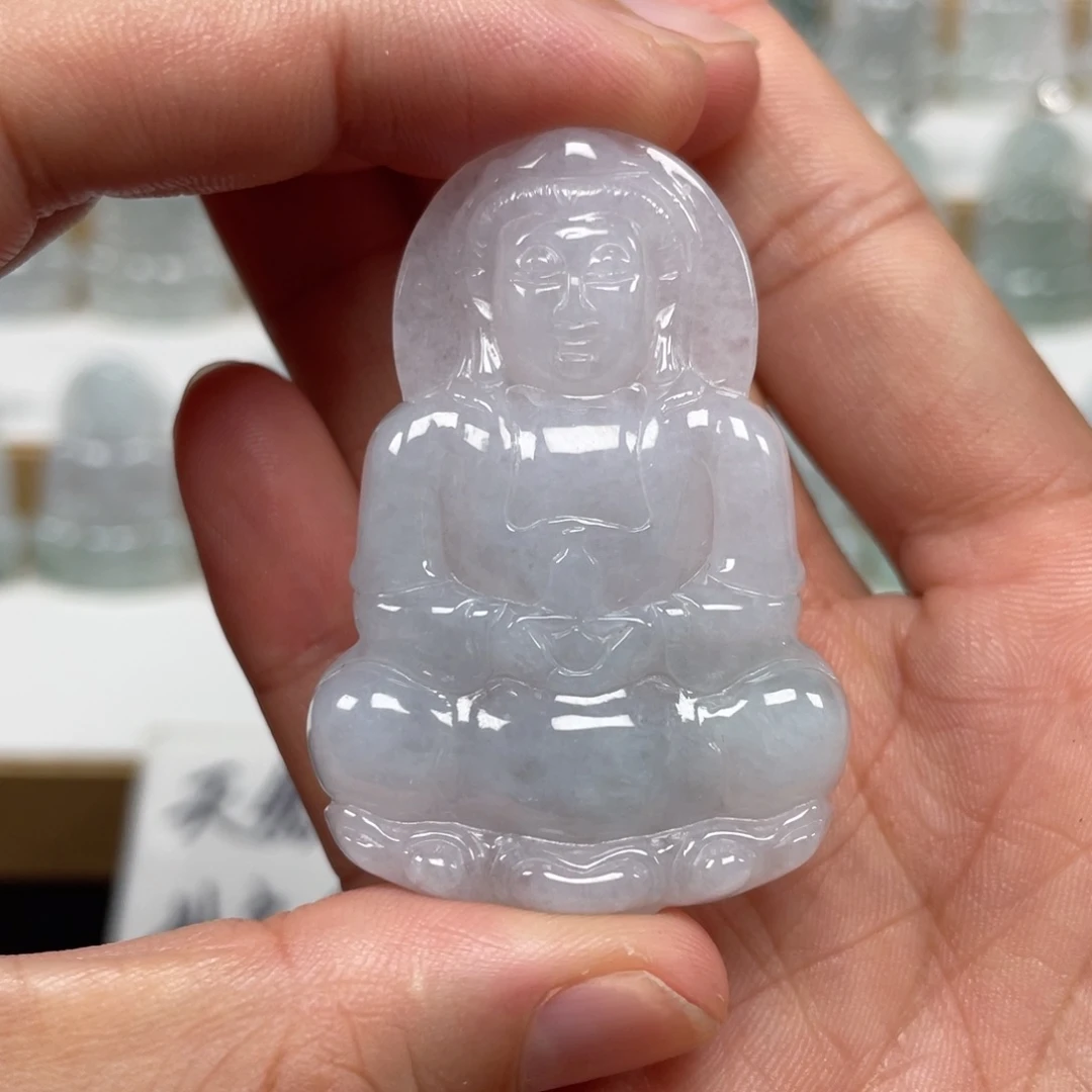 翡翠未镶嵌颈饰天然翡翠A货观音68号